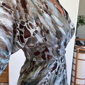 Adrianna Papel Chiffon Watercolor Print Dress